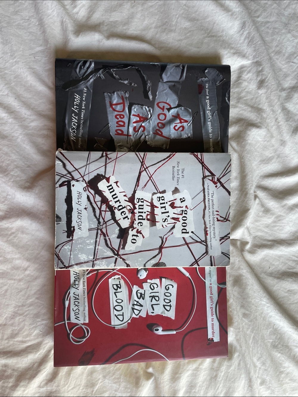 Holly Jackson "Good Girl, Bad Blood" Trilogy - Black, White, Red Covers